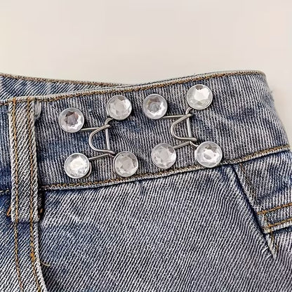 👖8 Pcs Adjustable Jean Waist Tightener | Women's Pants Fashion Metal Button Pin
