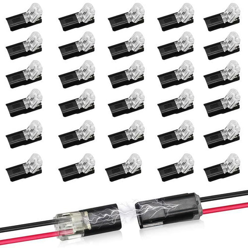50 PCS Fast-Fit 2-Pin Double-Wire Plug-in Connectors