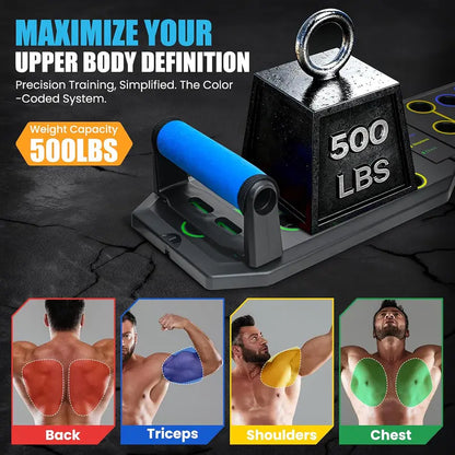 30 Holes Folding Enhanced Push-up Board Fitness Kit with Smart Timer & Counter