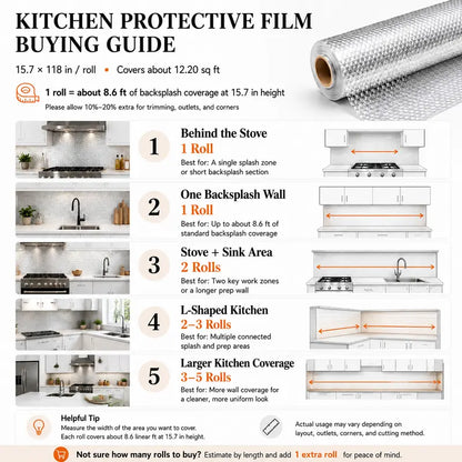 🔥Kitchen Wallpaper Oil Proof Sticker Aluminum Foil Backsplash Self
