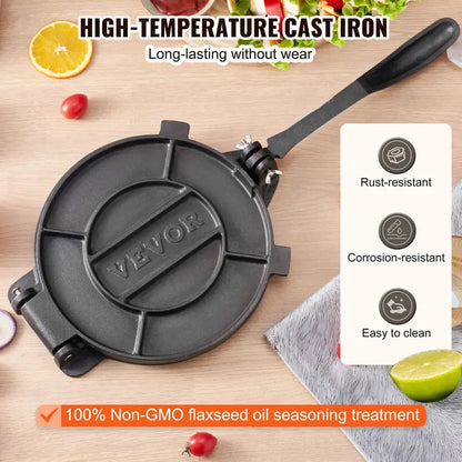 8-Inch Heavy-Duty Tortilla Press Utensil