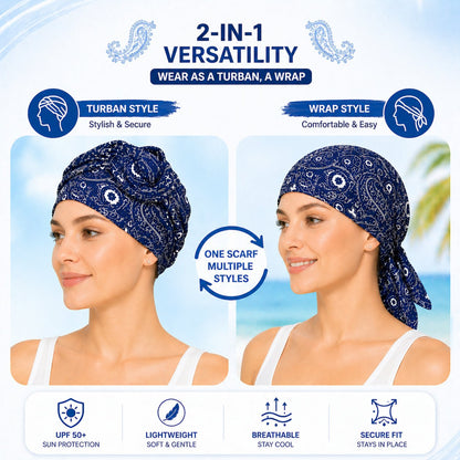 🌸 Paisley Cooling Headscarf Cap Set – Stay Cool & Chic All Summer! ☀️😎