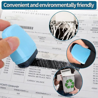 Identity Theft Protection Roller Stamp for Hiding Sensitive Information