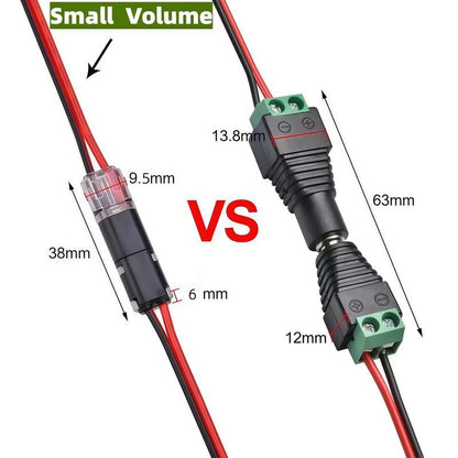 50 PCS Fast-Fit 2-Pin Double-Wire Plug-in Connectors