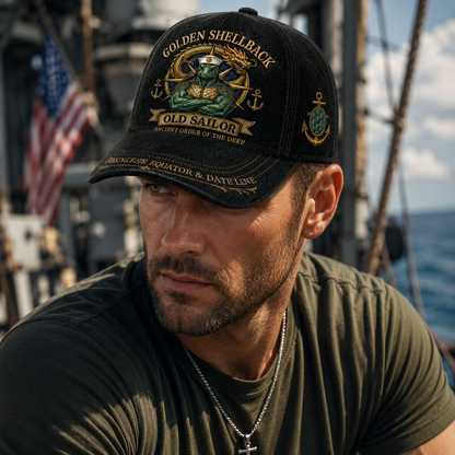⭐2026 USA Sale: Up to 50% OFF - 🔥Golden Shellback Cap