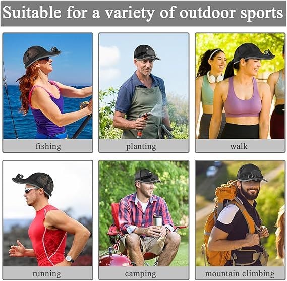 🔥Buy 2 Free Shipping ✨Cooling Solar Fan Hat – UV Protection & Breathable Mesh