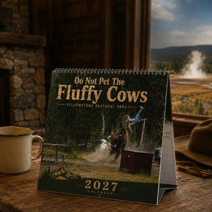 'Do Not Pet The Fluffy Cows' 🏞️ Bison Yellowstone National Park 2027 Wall Calendar