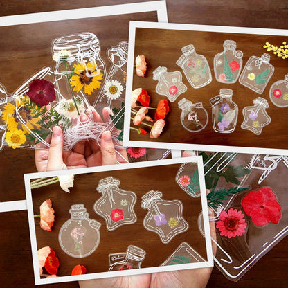 💐🌷20pcs Transparent Dried Flower Bookmarks-DIY Gifts Bookmarks