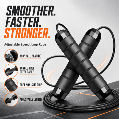 Weighted Speed Jump Rope – Adjustable Steel Cable with Ball Bearings for Fitness & Cardio
