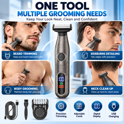 ⚡ 3-in-1 Electric Body Groomer – Adjustable Precision Trimmer for Face & Body