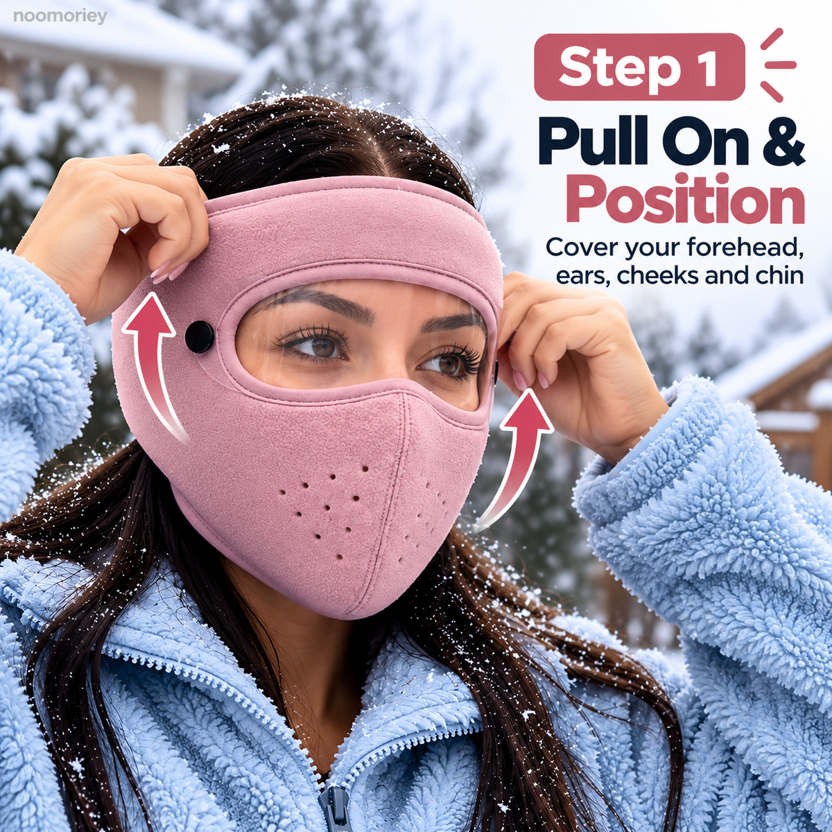 ❄️ Winter Face Cover with Clear Eye Shield – Adjustable Cold Weather Balaclava