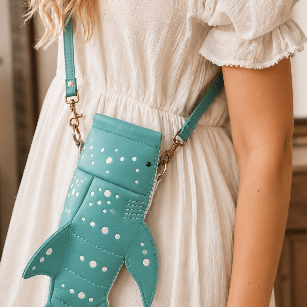 🦈🌊Cute Whale Shark Shaped Pouch | Novelty PU Leather Glasses & Small Essentials Storage Bag 🌊
