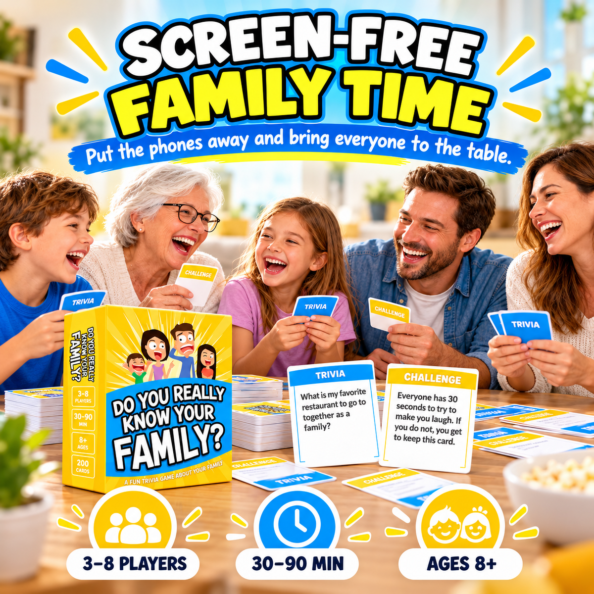 😂 50% OFF Today! Do You Really Know Your Family? Fun Trivia Card Game for Game Night