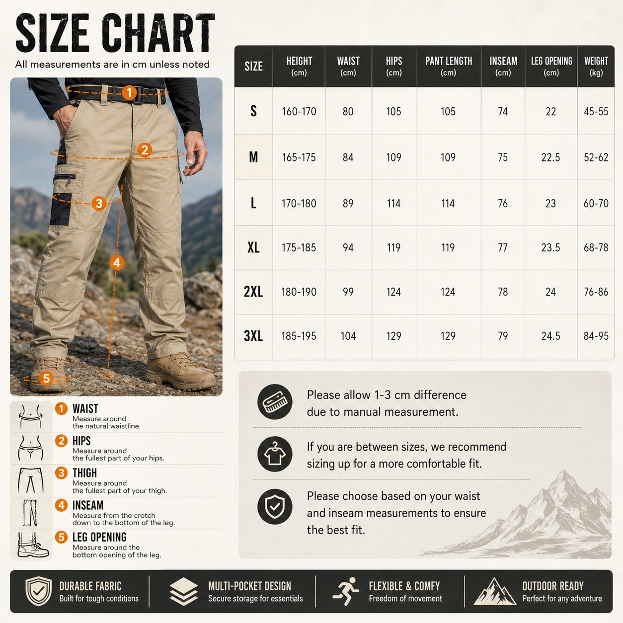 🔥Buy 2 Free Shipping👖Men's Solid Color Camouflage Printed Pocket Zipper Waterproof Tactical Work Pants