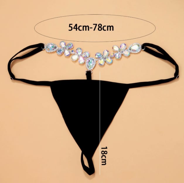 Women's Sexy Rhinestone Mesh Thong