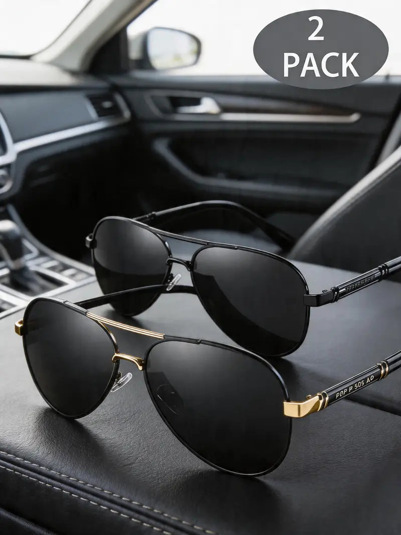 🕶️Aviator Sunglasses for Women & Men 2-Pack