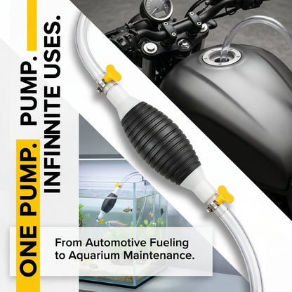 🚗💨Premium 2M (6.56ft) Siphon Hand Pump with Shut-off Valve – Multi-Purpose Fuel Transfer Pump for Cars, Motorcycles & Household Liquids