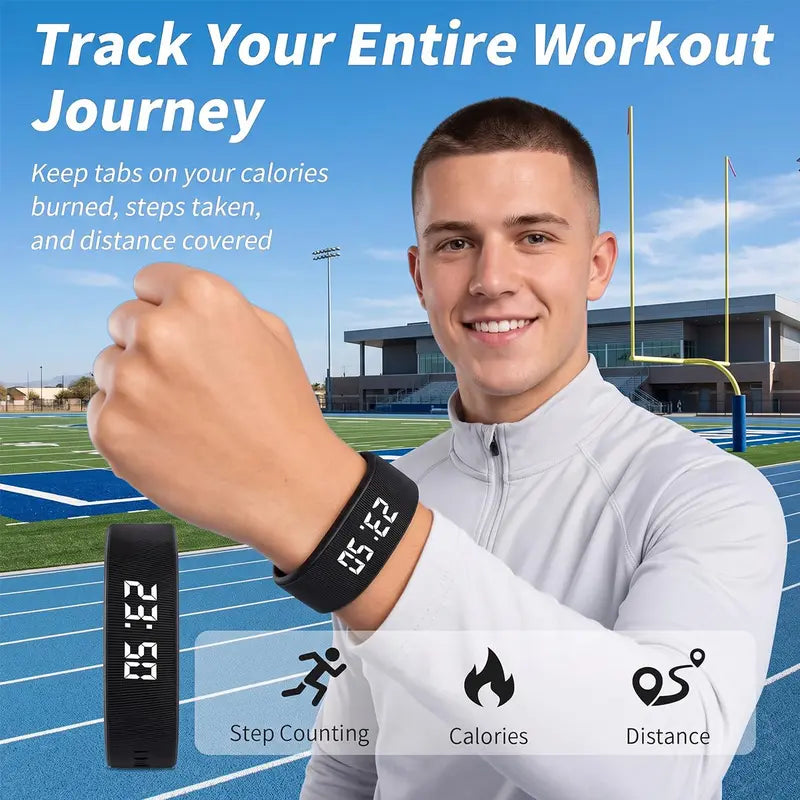 Fitness Tracker with Silent Alarm, Waterproof Band, Step Counter