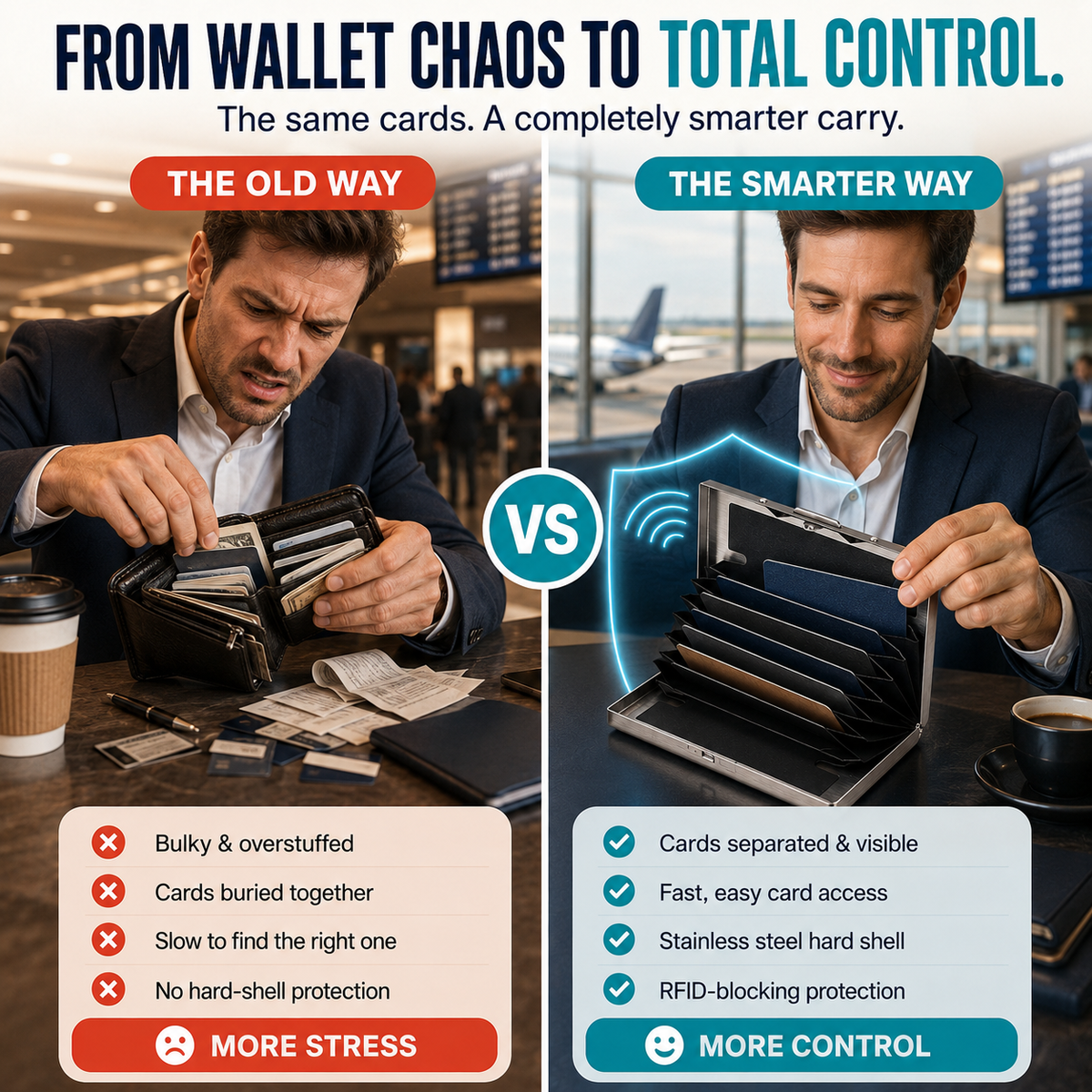🔥 49% OFF RFID-Blocking Stainless Steel Card Wallet 🔒 Slim, Secure & Pocket-Ready