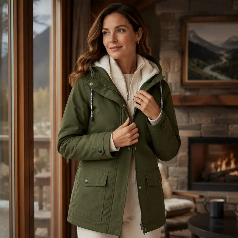 🏆 LIMITED TIME 65% OFF ❤️‍🔥 Women's Plush-Lined Windproof Hooded Jacket