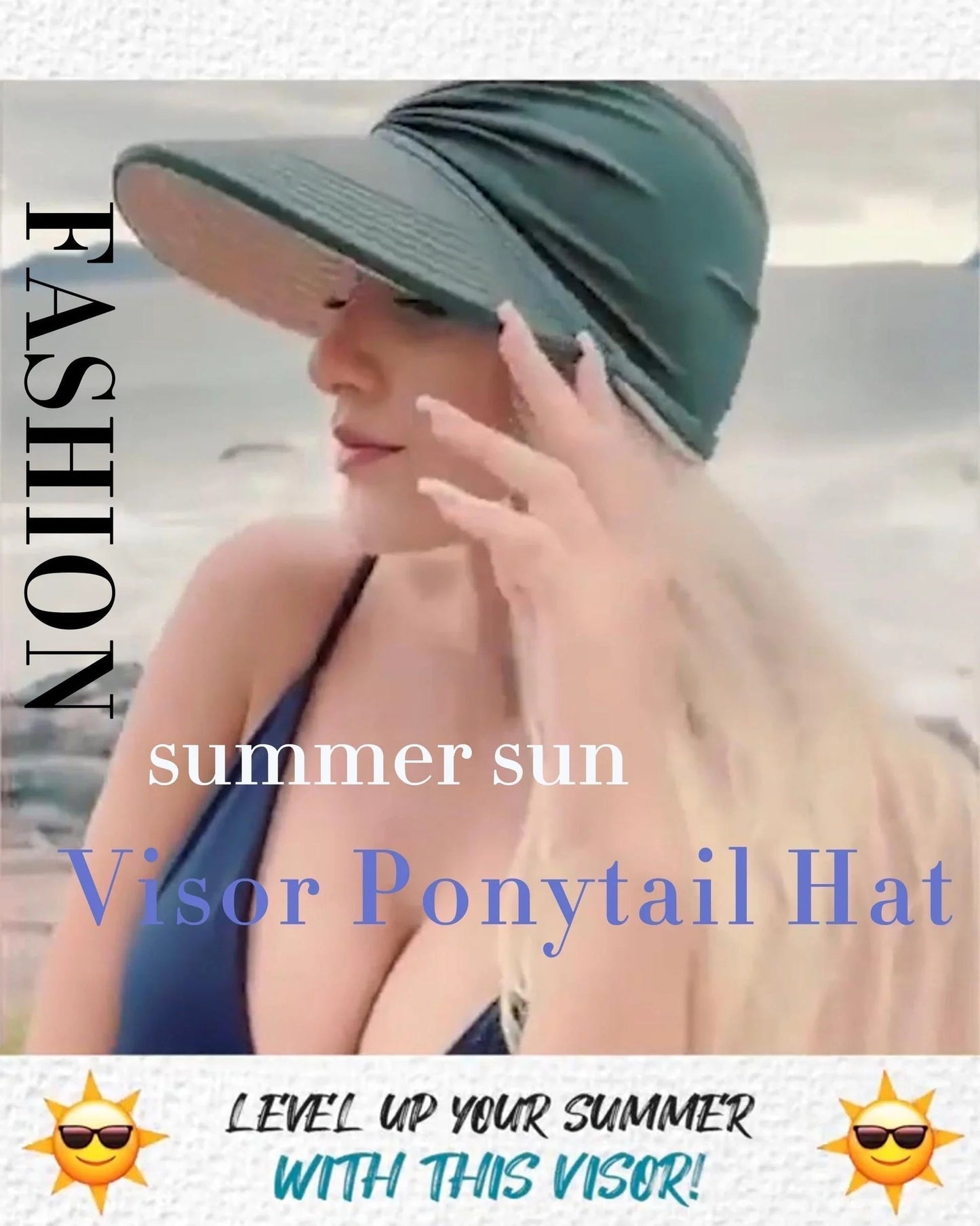 🔥 Summer Hot Sale 50% OFF💕👒UPF 50+ Sun Visor Ponytail Hat
