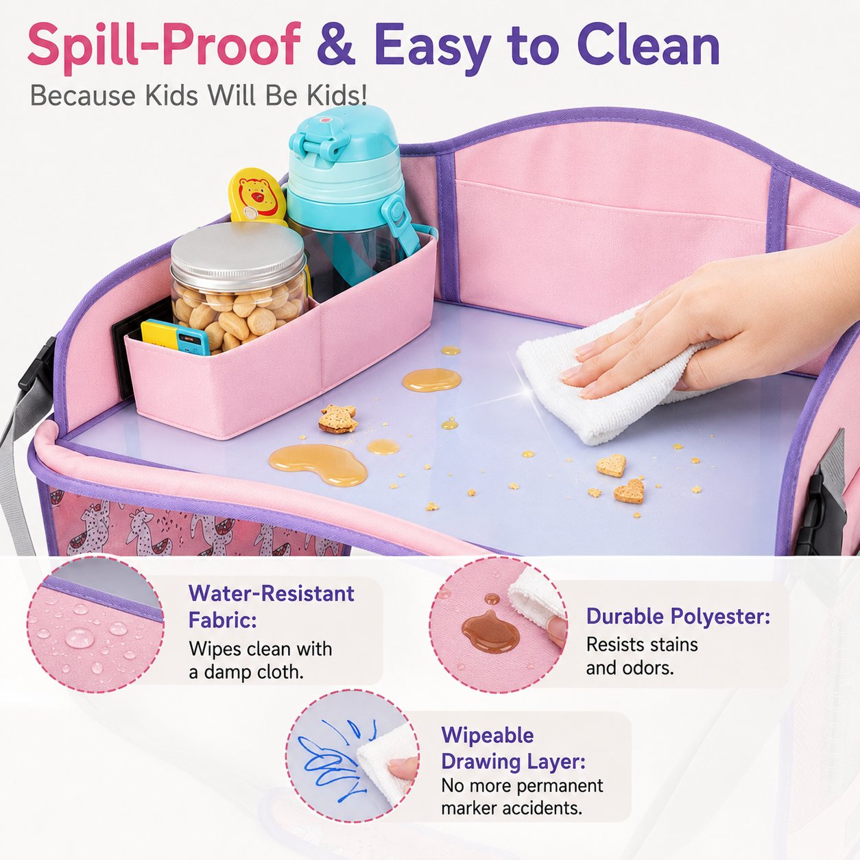 🚗 Kids Car Travel Tray | 5-in-1 Portable Activity Center
