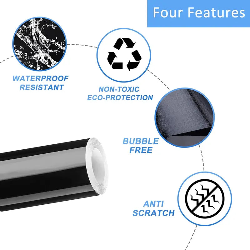Gloss Black Car Detailing Wrap Tape (4 in x 33 ft)