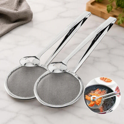 🍟 Stainless Steel Oil Strainer – Easy Deep-Frying Food Filter for Crispy Cooking