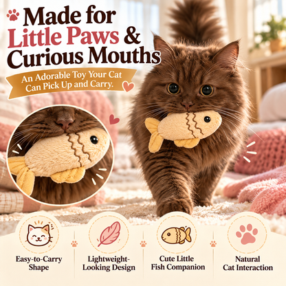 🐱🐟 Adorable Fish Plush Cat Toy – Soft & Cute Interactive Toy for Indoor Playtime 💕