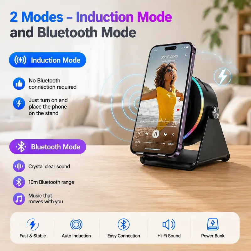 5-in-1 Wireless Induction Bluetooth Speaker