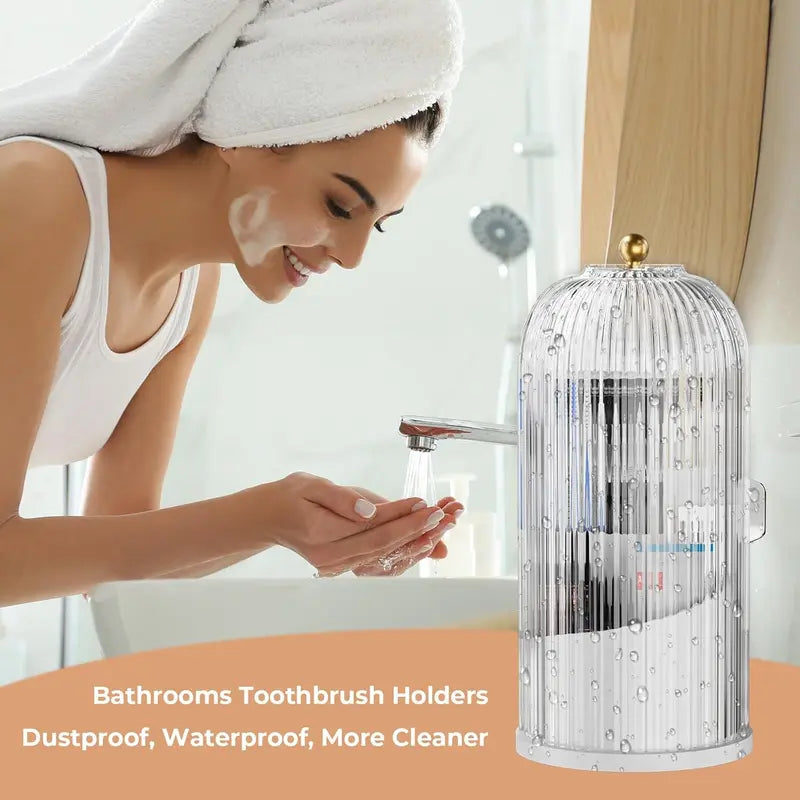 Modern Durable Acrylic Toothbrush Cup Holder with Cover