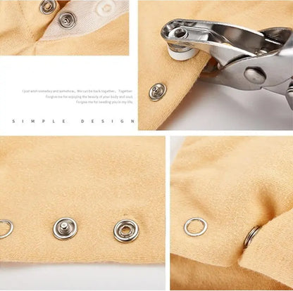 Seamless Stitching Sewing Kit Tools,Including 100pcs Invisible Colored Metal Buckle & 1 Count Manual Pressure Pliers