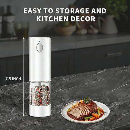 Electric Salt and Pepper Grinder Set – Rechargeable with Adjustable Coarseness