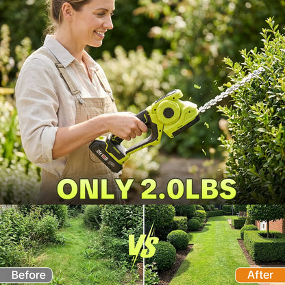 【FathersDayGift】Cordless 2-in-1 Grass Shear & Shrub Trimmer, Handheld Electric Hedge Trimmer