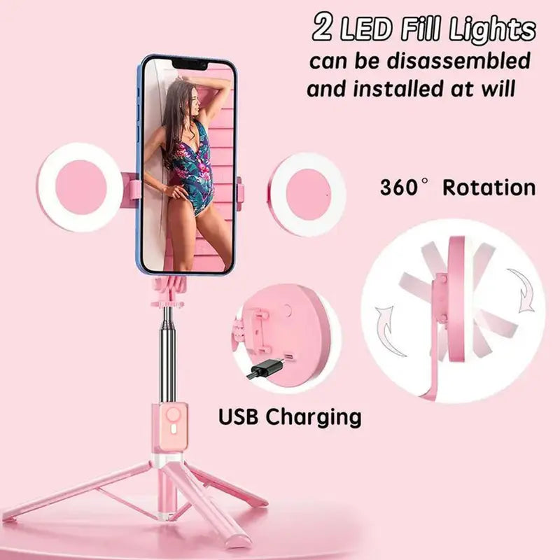 67-Inch Adjustable Portable Retractable Foldable Selfie Stick Tripod