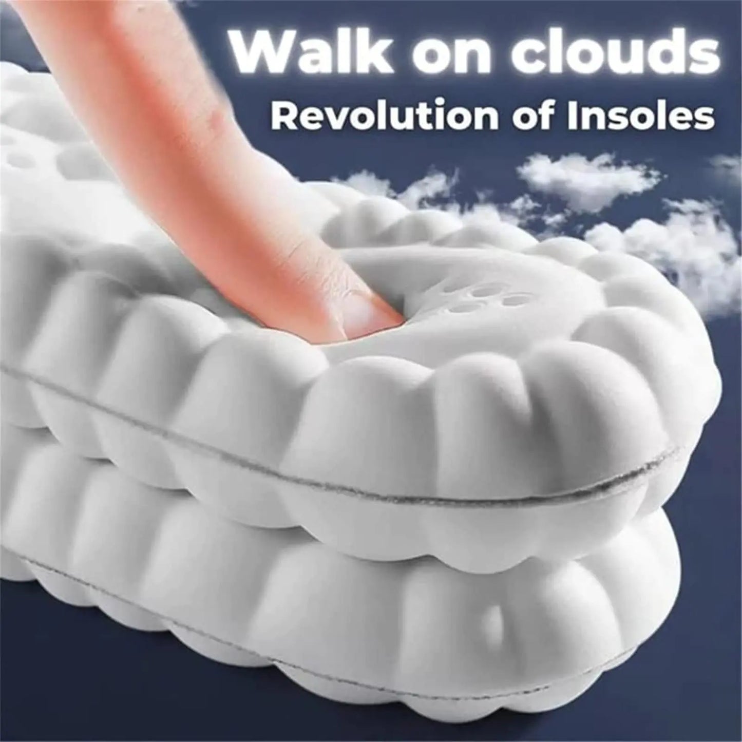 Insoles for Women Man,Cloud Soles for Men Women,4D Cloud Soles for Men,Anti Fatigue, Shock Absorption, Foot Pain Relief
