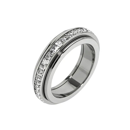 Anxiety Rings for Women and Men Titanium Steel Spinner Fidget Band Rings