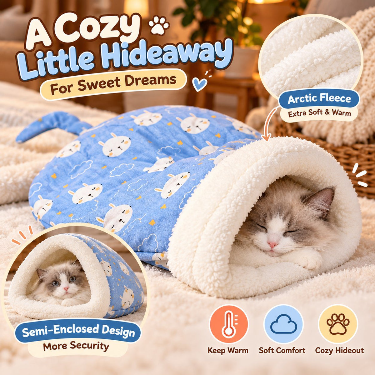 🎅 Christmas Sale: Save 49%!  - 🐾Cozy Pet Nest for Cats and Dogs