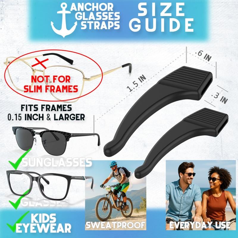 Anti Slip Eyeglass Holder Ear Grip- Sunglasses Retainer Temple Tip Reading Glasses Holder