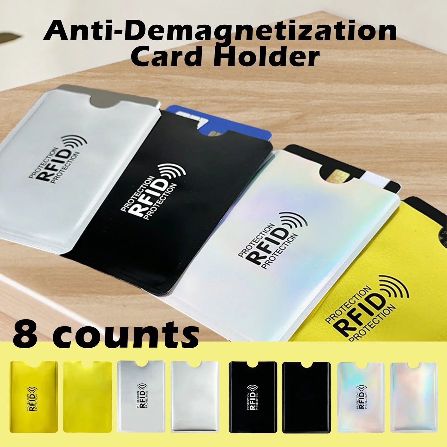RFID Blocking Sleeves - Protect Your Cards from Electronic Theft (8-Pack)