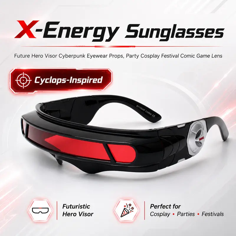 X-Energy Sunglasses Future Hero Visor Cyberpunk Eyewear Props