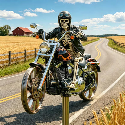 💀 Skull Motorcycle Windmill Spinner
