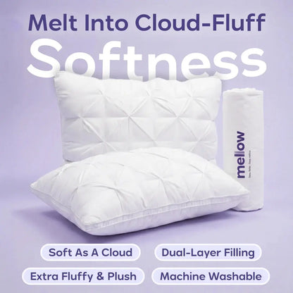 Tufted Neck Support Pillow | Cooling Breathable & Fluffy, No-Flat Fill for All Sleep Positions