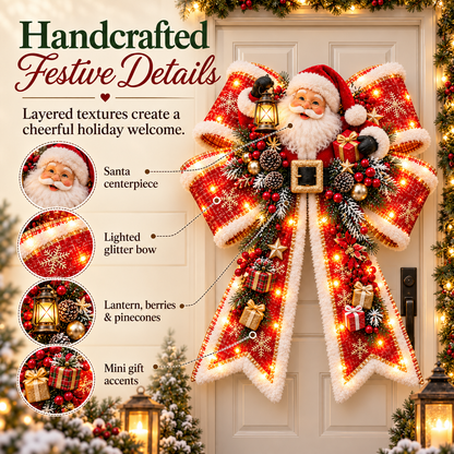 🎀 Giant Light-Up Christmas Bows – Magical Holiday Door Hangers in 6 Styles 🎄✨