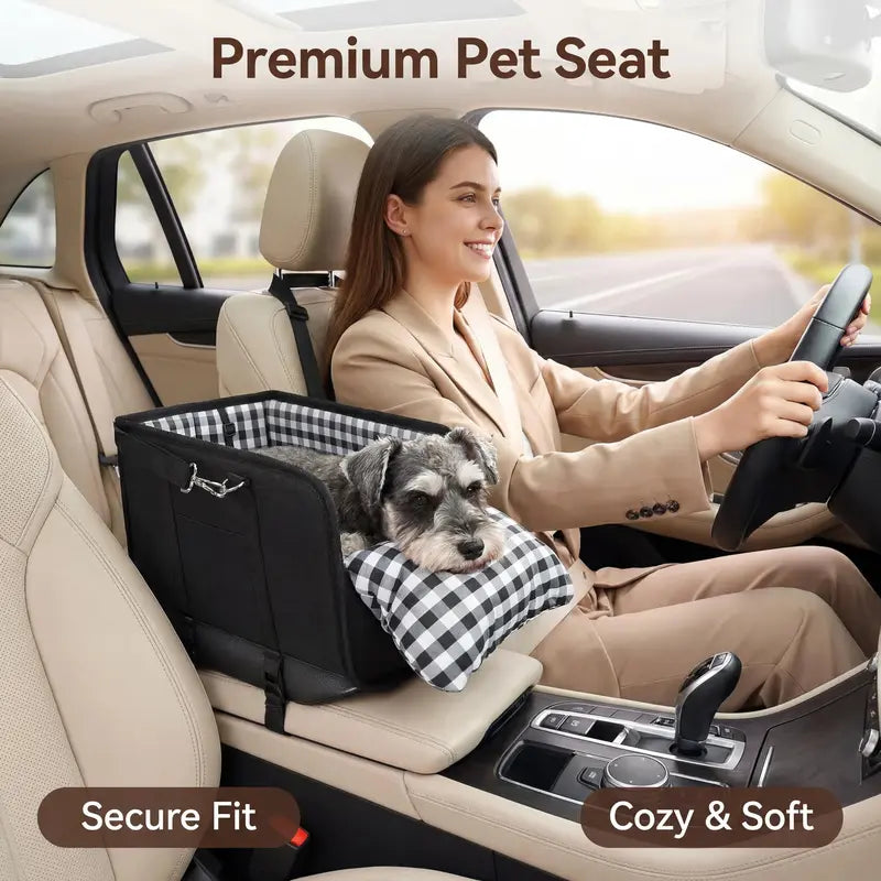 2-in-1 Pet Carrier & Console Pet Car Seat for Small Dogs and Cats