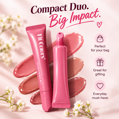 Matte Lip Liner & Moisturizing Lip Oil Set – Hydrating Nude Glossy Lip Kit
