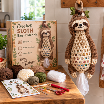 🔥Limited time 50% OFF🧶 Crochet Animal Bag Holder DIY Kit – 8 Adorable Animals, One Fun & Functional Kitchen Companion! 🐾
