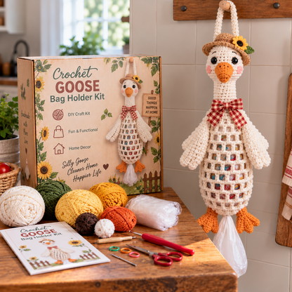 🔥Limited time 50% OFF🧶 Crochet Animal Bag Holder DIY Kit – 8 Adorable Animals, One Fun & Functional Kitchen Companion! 🐾