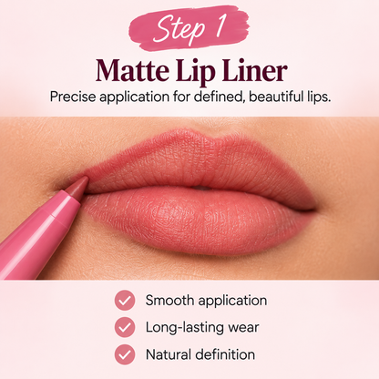 Matte Lip Liner & Moisturizing Lip Oil Set – Hydrating Nude Glossy Lip Kit