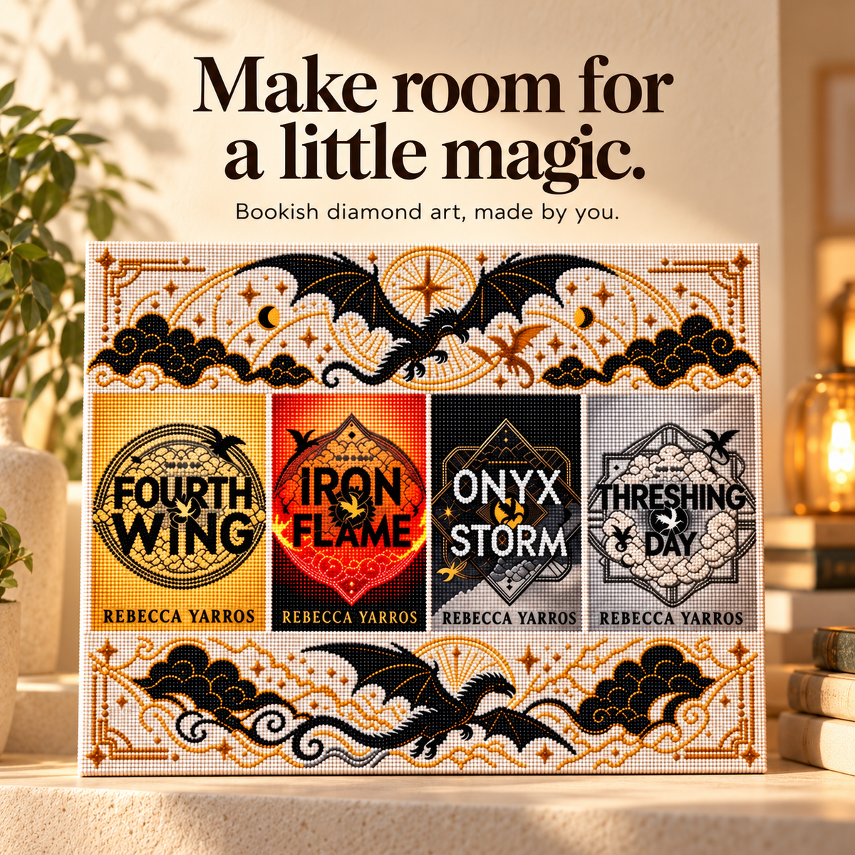 🐉📖 Fantasy Dragon Book Cover Diamond Painting Kit – Magical DIY Art for Book Lovers ✨